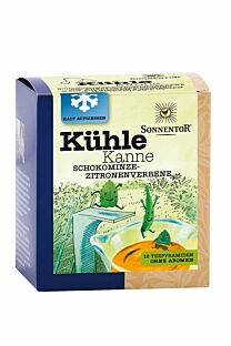 Sonnentor Tee Kühle Kanne Schokominze Zitronenverbene bio Teepyramiden Beutel 16 St.