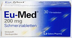 EU-Med Schmerztabletten 200mg 30 Stück