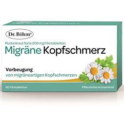 Dr. Böhm Mutterkraut forte 200mg "Migräne Kopfschmerz" Filmtabletten 60 Stück
