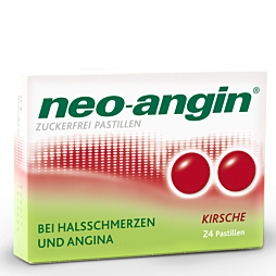 Neo Angin KIRSCHE Halsschmerz Pastillen zuckerfrei 24 Stück
