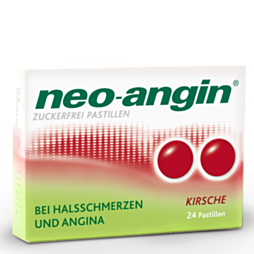 Neo Angin KIRSCHE Halsschmerz Pastillen zuckerfrei 24 Stück